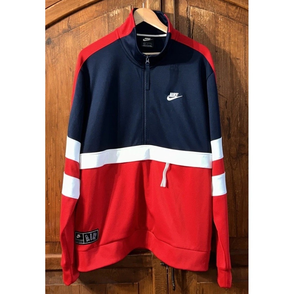 Mens‎ NIKE NSW 1/2 Zip Pullover AIR JACKET Sz L  AR1839-451 Rare EC